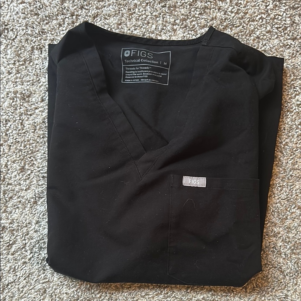 Figs woman catarina top, black, size medium